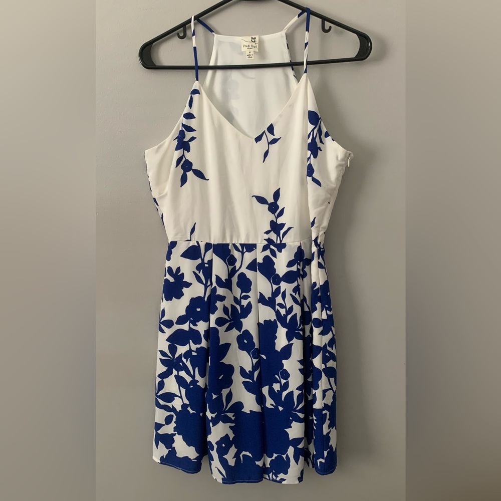 Blue and white floral dress